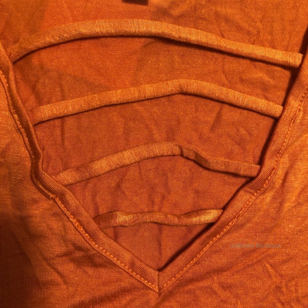 Orange V neck Tank Top T1444 NWT Boutique - Picture 2 of 3
